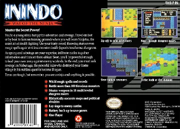 Inindo - Way of the Ninja (USA) box cover back